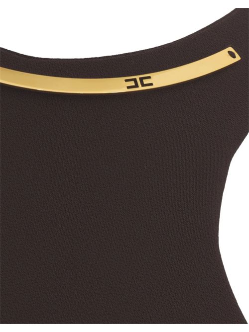 ABITO CON DETTAGLIO GIOIELLO ELISABETTA FRANCHI | AB91761E2644 cacao